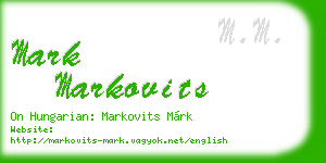 mark markovits business card